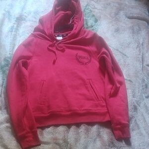 Pink Hoodie with Embroidered Logo